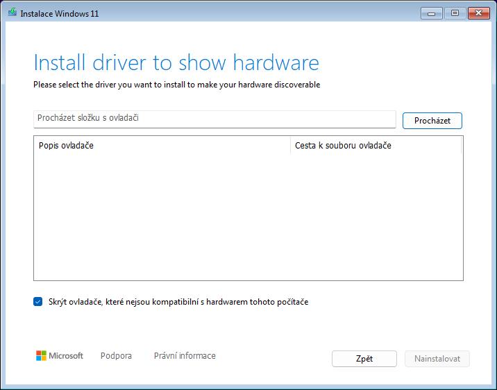 Install driver to show hardware